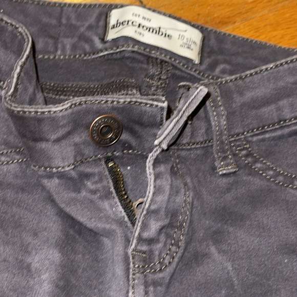 ABERCROMBIE KIDS A&F ABERCROMBIE & FITCH KIDS YOUTH GIRL 10 slim jean blk skinny - Picture 3 of 8